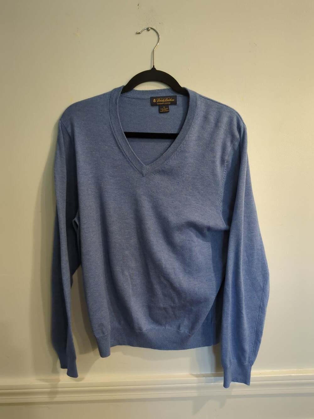 Brooks Brothers Supima Cotton V-Neck Sweater Blue Size S